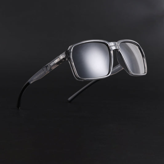 Wayfarer Polarized Sunglasses | Black Lens | Grey Frame - PMG6773
