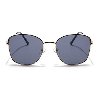 Oversize Sunglasses (Black Lens | Golden Frame - MG6035)