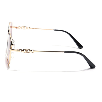 Oversize Sunglasses (Red & Clear Lens | Golden Frame - MG6038)