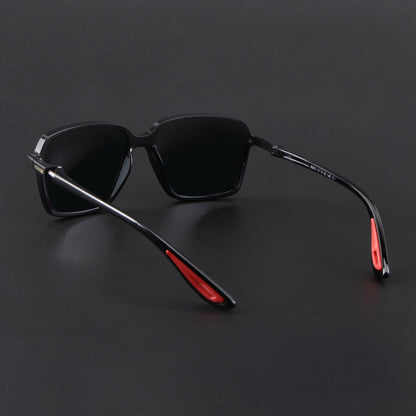 Hydra | Shine Black Polarized Square Sunglasses | PMG6653