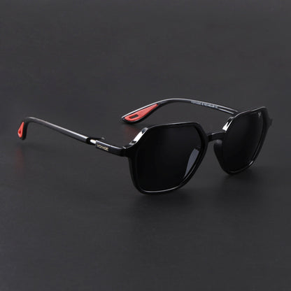 EdgeX | Shine Black Polarized Hexagon Sunglasses | PMG6639
