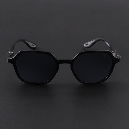 EdgeX | Matt Black Polarized Hexagon Sunglasses | PMG6640