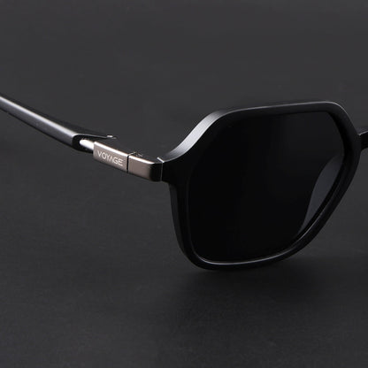 EdgeX | Matt Black Polarized Hexagon Sunglasses | PMG6640