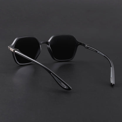 EdgeX | Matt Black Polarized Hexagon Sunglasses | PMG6640