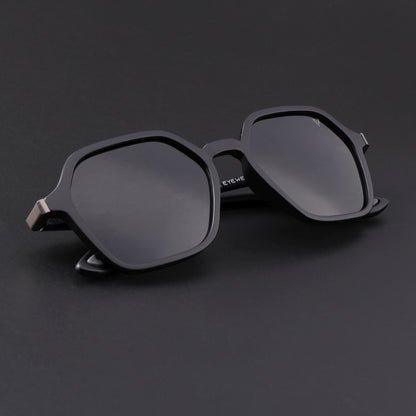 EdgeX | Matt Black Polarized Hexagon Sunglasses | PMG6640
