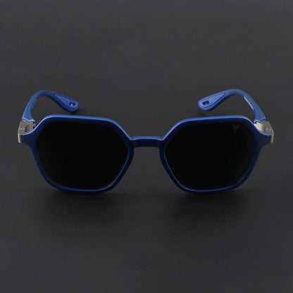 EdgeX | Blue Polarized Hexagon Sunglasses | PMG6643