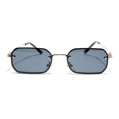 Bareline | Gold-Black Rectangle Sunglasses | MG4321
