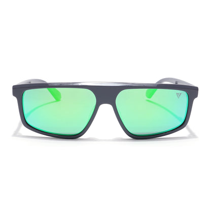 Voyage Select Rectangle Sunglasses (Green Lens | Grey Frame - SLPMG6201)