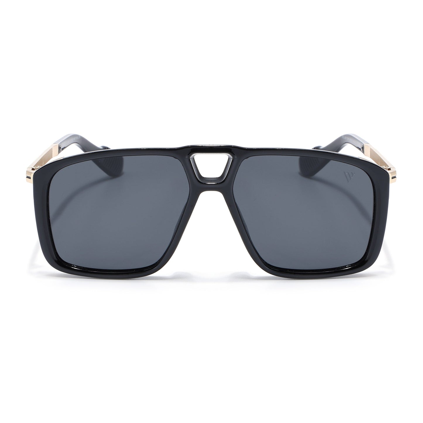 Rebel | Shine Black Wayfarer Polarized Sunglasses  | Black Lens - PMG6628