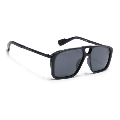 Rebel |  Matt Black Wayfarer Polarized Sunglasses | Black Lens - PMG6629