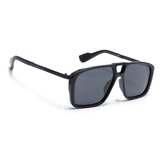 Rebel |  Matt Black Wayfarer Polarized Sunglasses | Black Lens - PMG6629