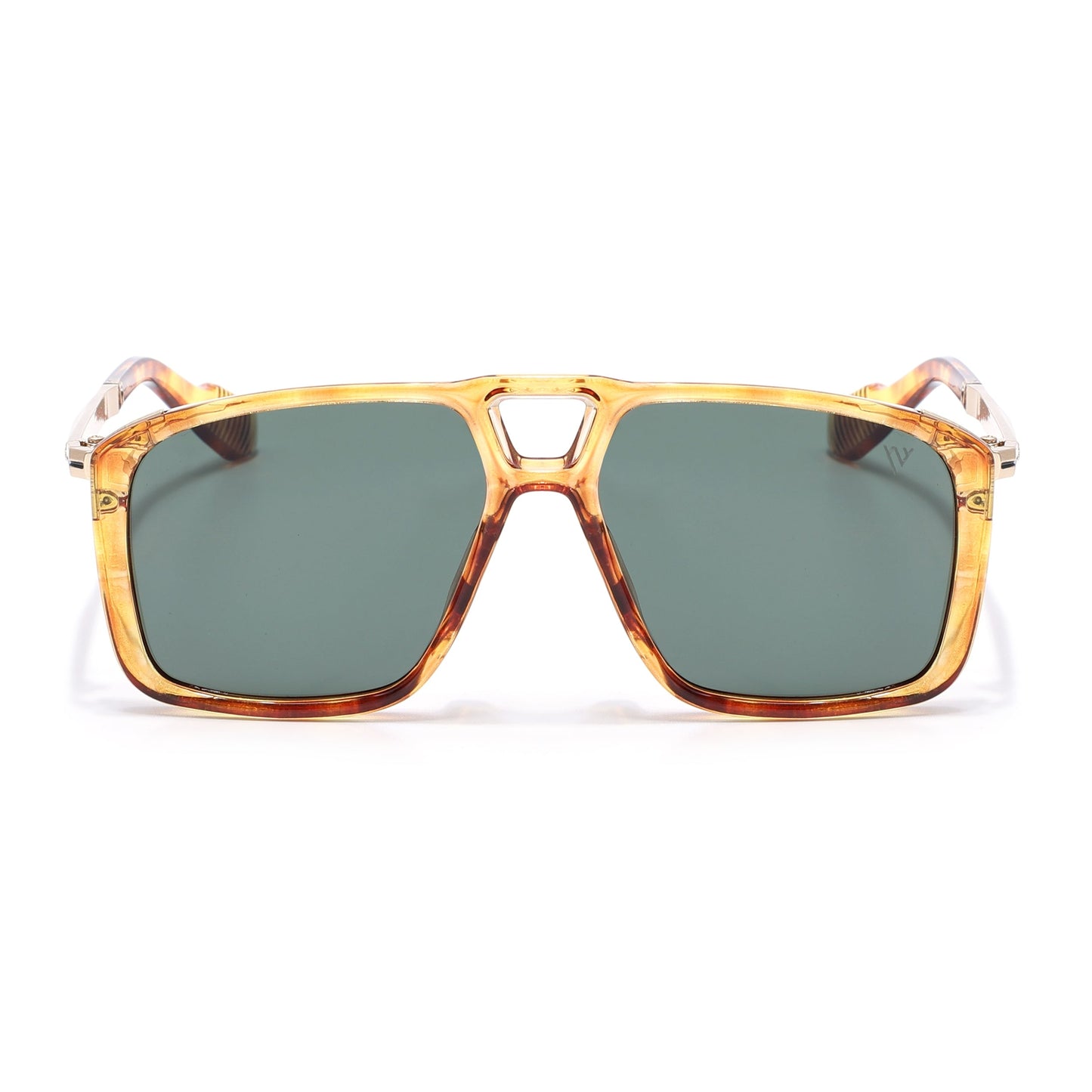 Rebel | Dami Brown Wayfarer Polarized Sunglasses | Green Lens - PMG6631