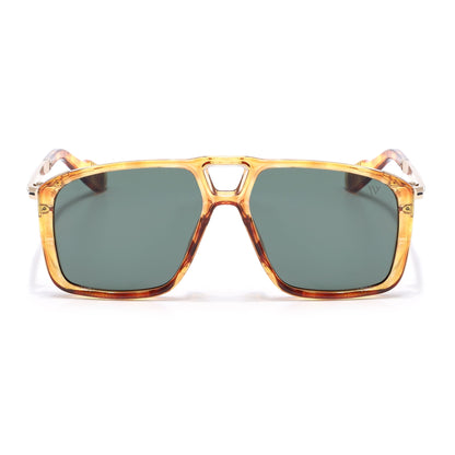 Rebel | Dami Brown Wayfarer Polarized Sunglasses | Green Lens - PMG6631