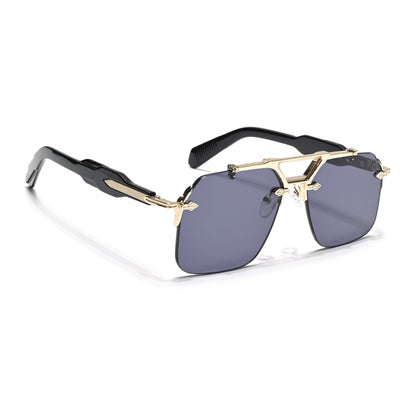 Hawk | Black Wayfarer Sunglasses | Golden Frame - MG5882