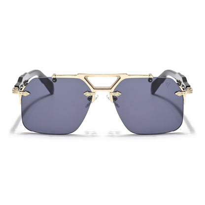 Hawk | Black Wayfarer Sunglasses | Golden Frame - MG5882