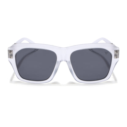 Carbon | Transparent Wayfarer Polarized Sunglasses | Black Lens - PMG6702