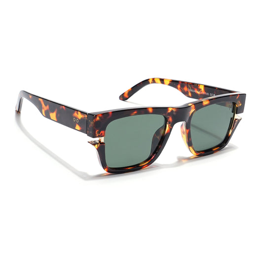 Wayfarer Sunglasses (Green Lens | Demi  Brown Frame - PMG6047)