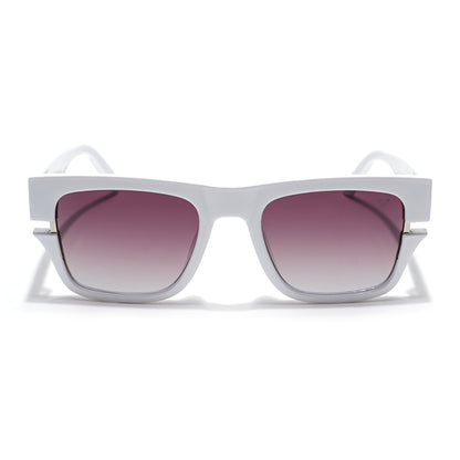 Wayfarer Sunglasses (Brown & Clear Lens | White Frame - PMG6048)