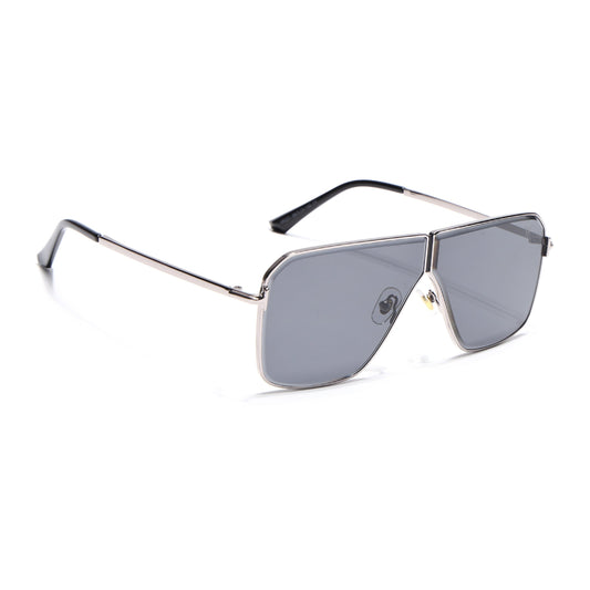 Zephy | Silver Wayfarer Sunglasses | Black Lens - MG7317