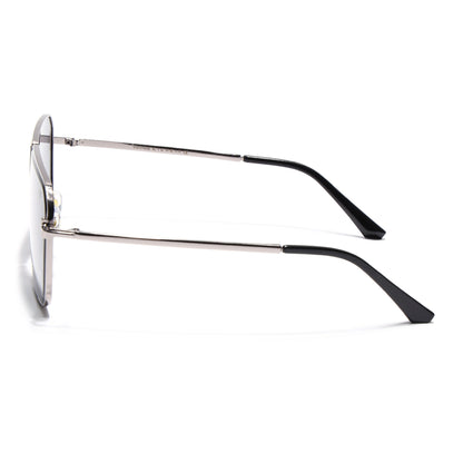 Zephy | Silver Wayfarer Sunglasses | Black Lens - MG7317