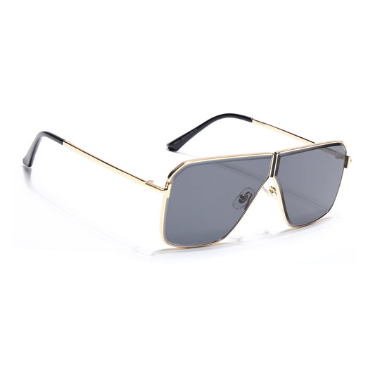 Zephy | Golden Wayfarer Sunglasses | Black Lens - MG7318