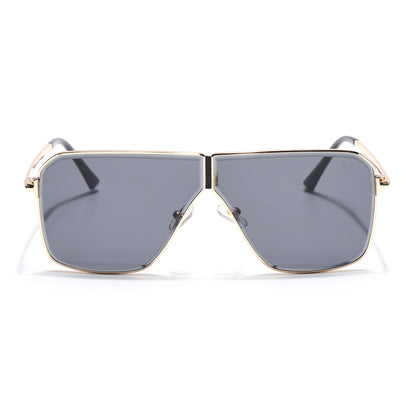 Zephy | Golden Wayfarer Sunglasses | Black Lens - MG7318