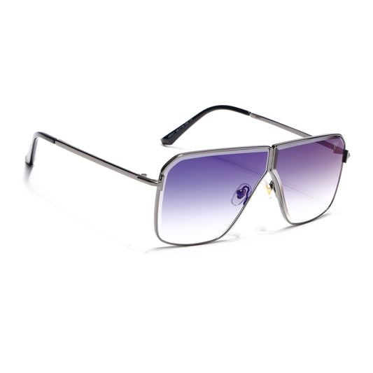 Zephy | Grey Wayfarer Sunglasses | Blue & Clear Lens - MG7319