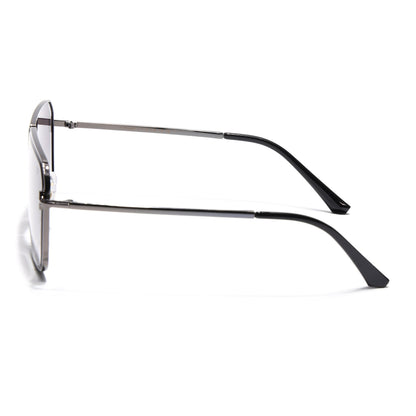 Zephy | Grey Wayfarer Sunglasses | Olive & Clear Lens - MG7321