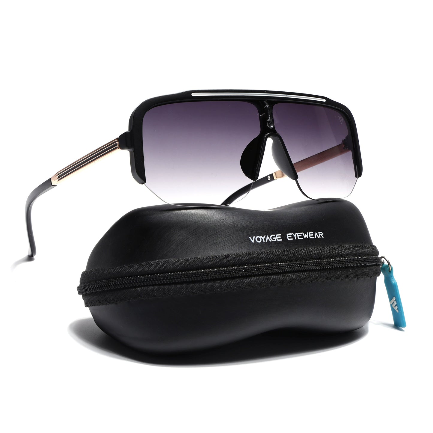 Knox | Matt Black Wayfarer Sunglasses | Grey & Clear Lens  - MG7325
