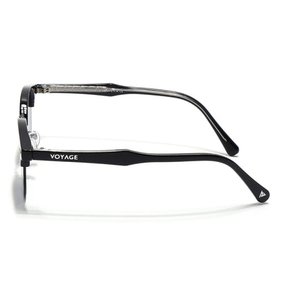 Skyline | Black Half Rim Clubmaster Sunglasses | Grey Lens - MG7100