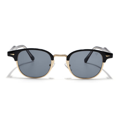 Skyline | Golden Half Rim Clubmaster Sunglasses | Grey Lens - MG7101