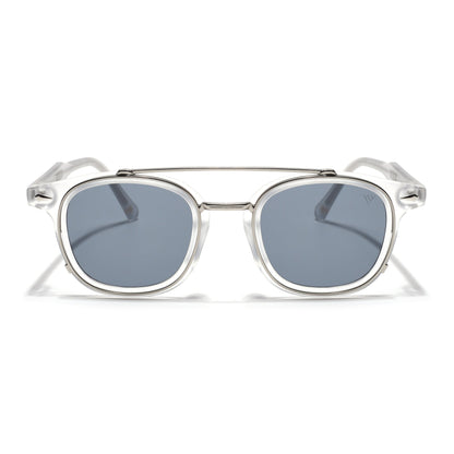 Milano | Silver & Matt Grey Wayfarer Sunglasses | Grey Lens - MG7107