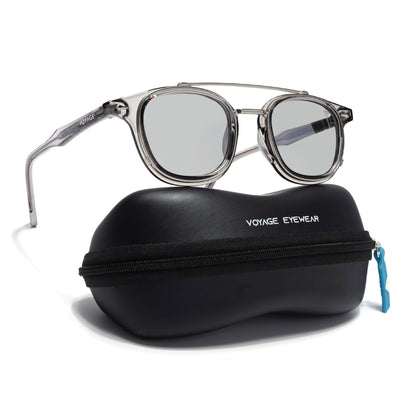 Milano | Transparent Grey Wayfarer Sunglasses | Grey Lens - MG7108