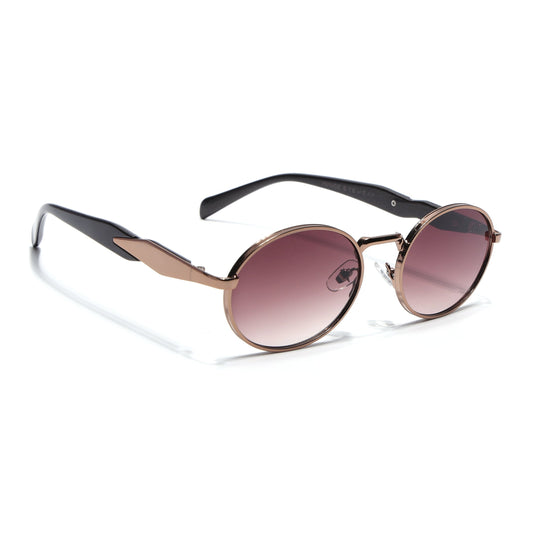 Celeste Oval Sunglasses for Men & Women (Brown & Clear Lens | Brown Frame - MG7244)