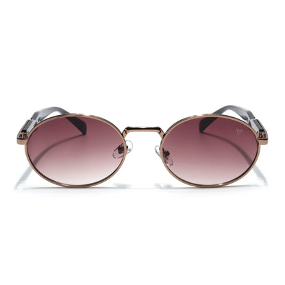 Celeste Oval Sunglasses for Men & Women (Brown & Clear Lens | Brown Frame - MG7244)