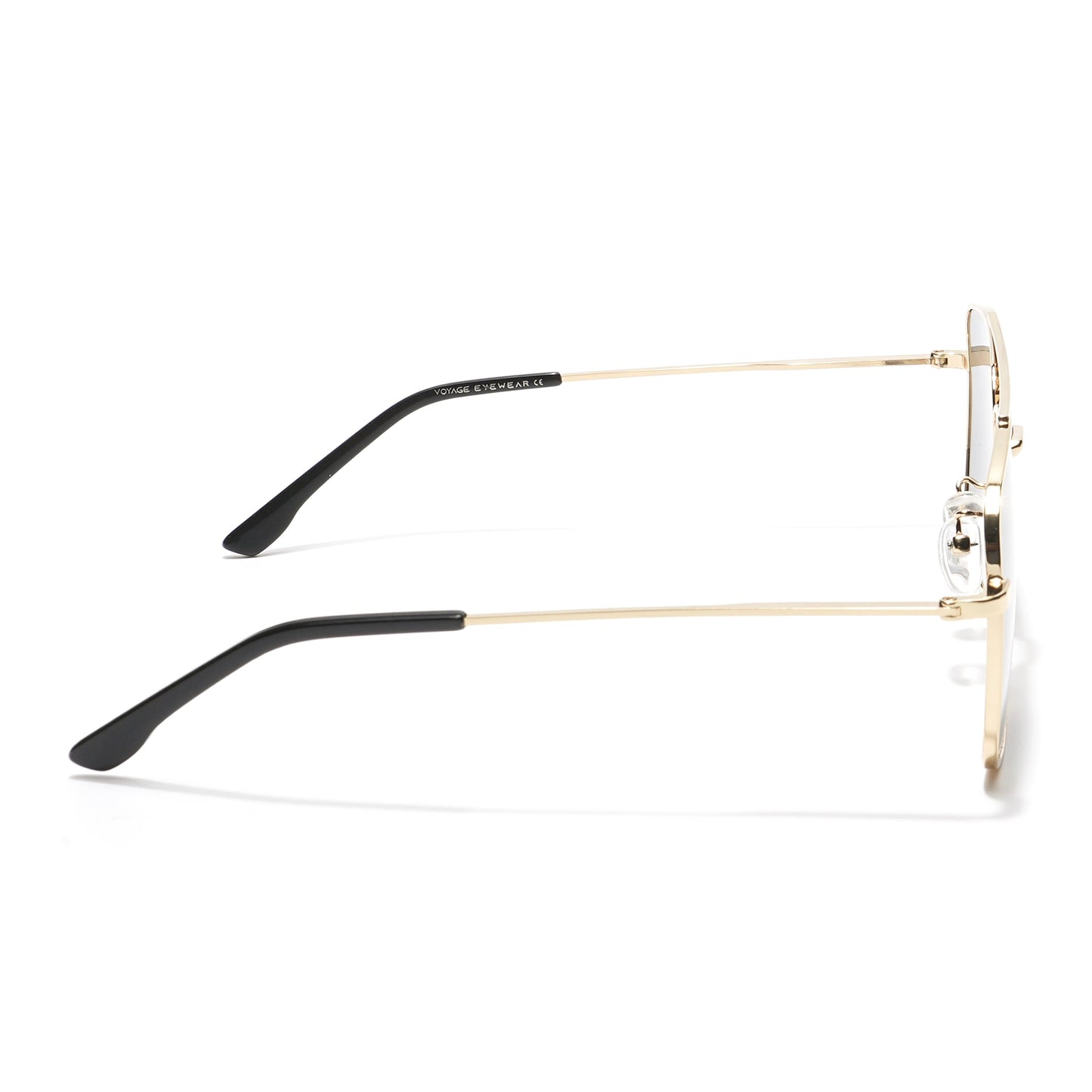 Ebon | Aviator Sunglasses (Black Lens | Golden Frame - MG5178)