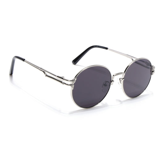 Round Sunglasses (Black Lens | Silver Frame  - MG5186)