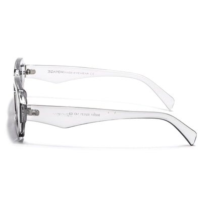Rectangle Sunglasses for Men & Women (Black & Clear Lens | Transparent Grey Frame - MG7345)