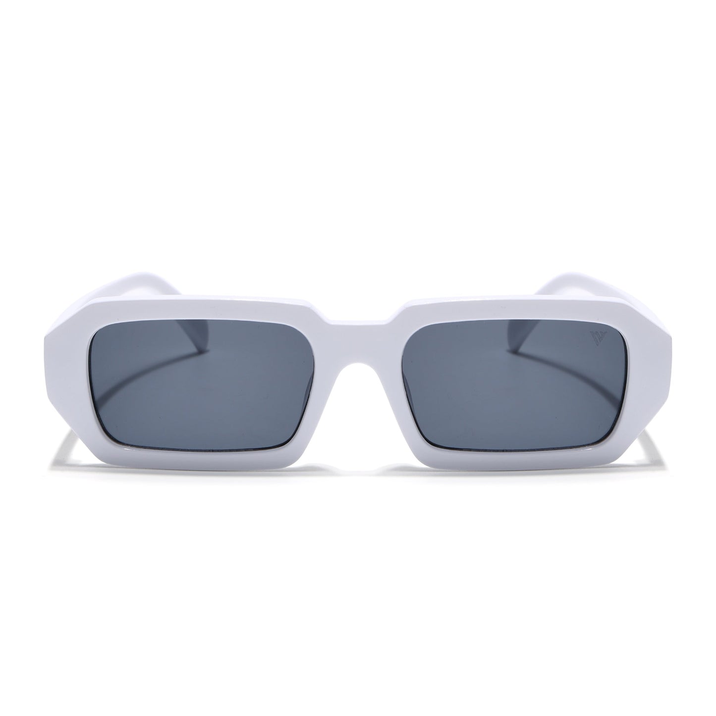 Rectangle Sunglasses for Men & Women (Grey Lens | White Frame - MG7348)