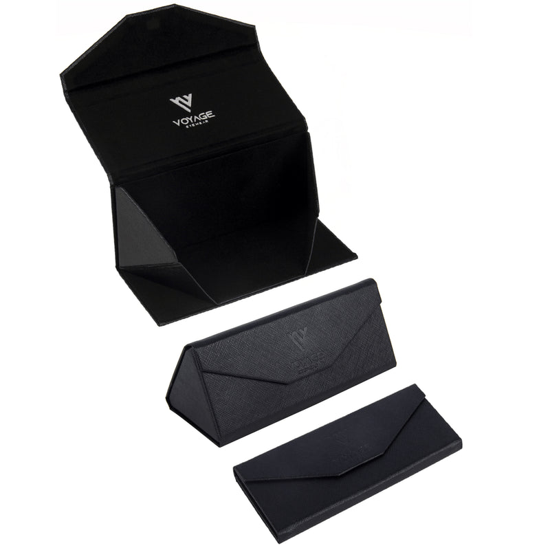 Vesper |  Golden Polarized Rectangle Sunglasses (Black Lens - PMG5846)