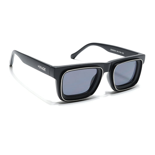 Smuggler | Matt Black & Silver Unisex Sunglasses | Black Lens - MG6421