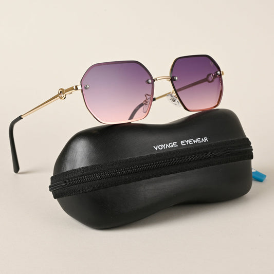 Purple & Brown Rectangle Sunglasses (2318MG4499)