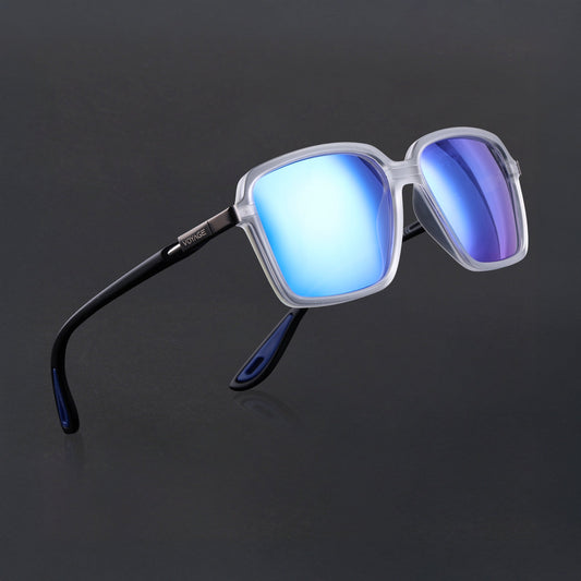 Hydra | Aqua Blue Reflector Polarized Square Sunglasses |  PMG6659