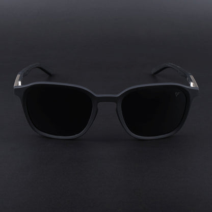 Square Polarized Sunglasses | Black Lens | Black Frame - PMG6789
