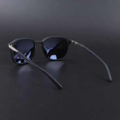 Square Polarized Sunglasses | Blue Lens | Black Frame - PMG6790