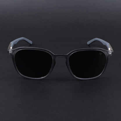 Square Polarized Sunglasses | Black Lens | Grey Frame - PMG6791