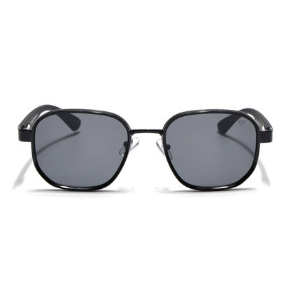 Square Sunglasses for Men & Women (Black Lens | Shine Black Frame - MG7339)