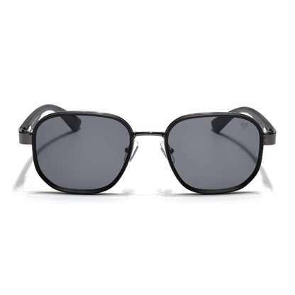Square Sunglasses for Men & Women (Black Lens | Matt Black Frame - MG7340)
