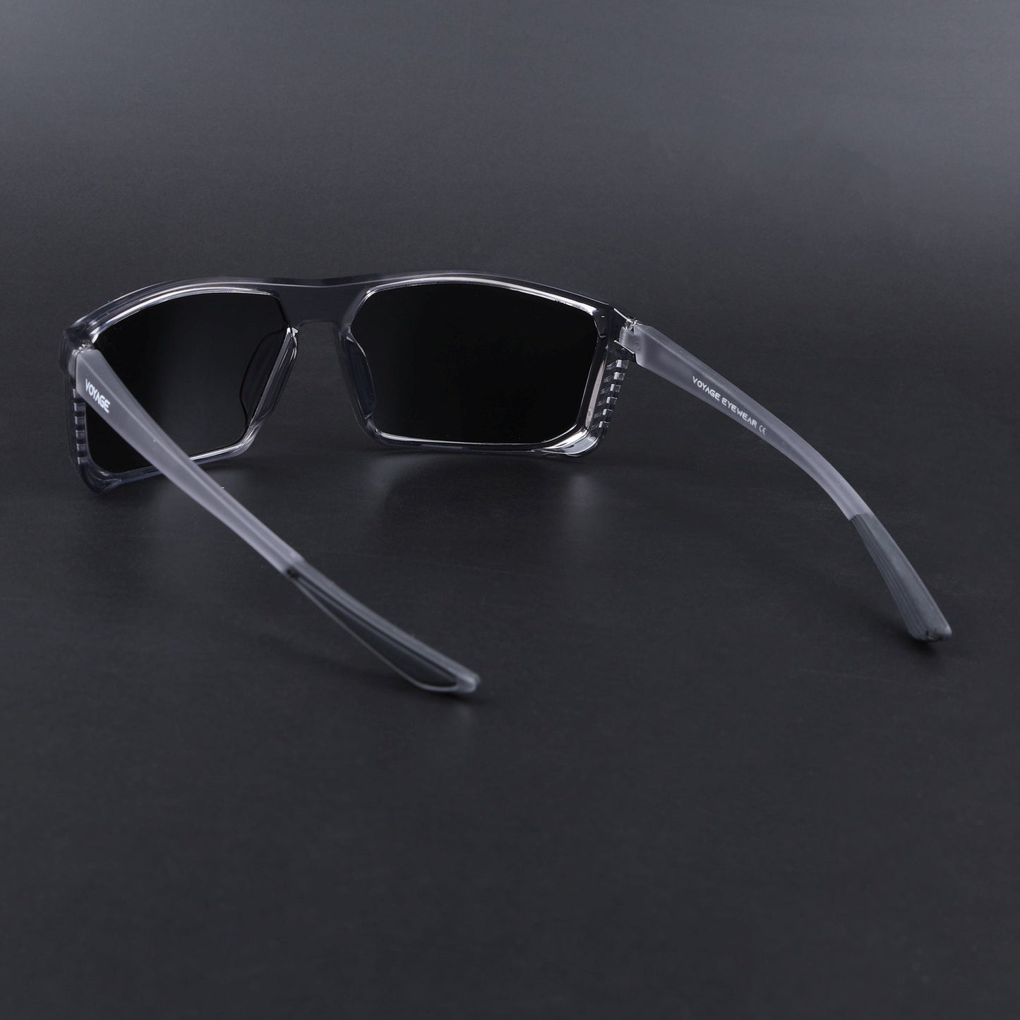 Rectangle Polarized Sunglasses | Black Lens | Grey Frame - PMG6799