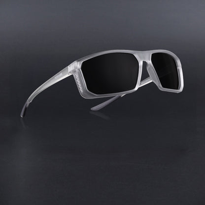 Rectangle Polarized Sunglasses | Black Lens | Transparent Frame - PMG6801